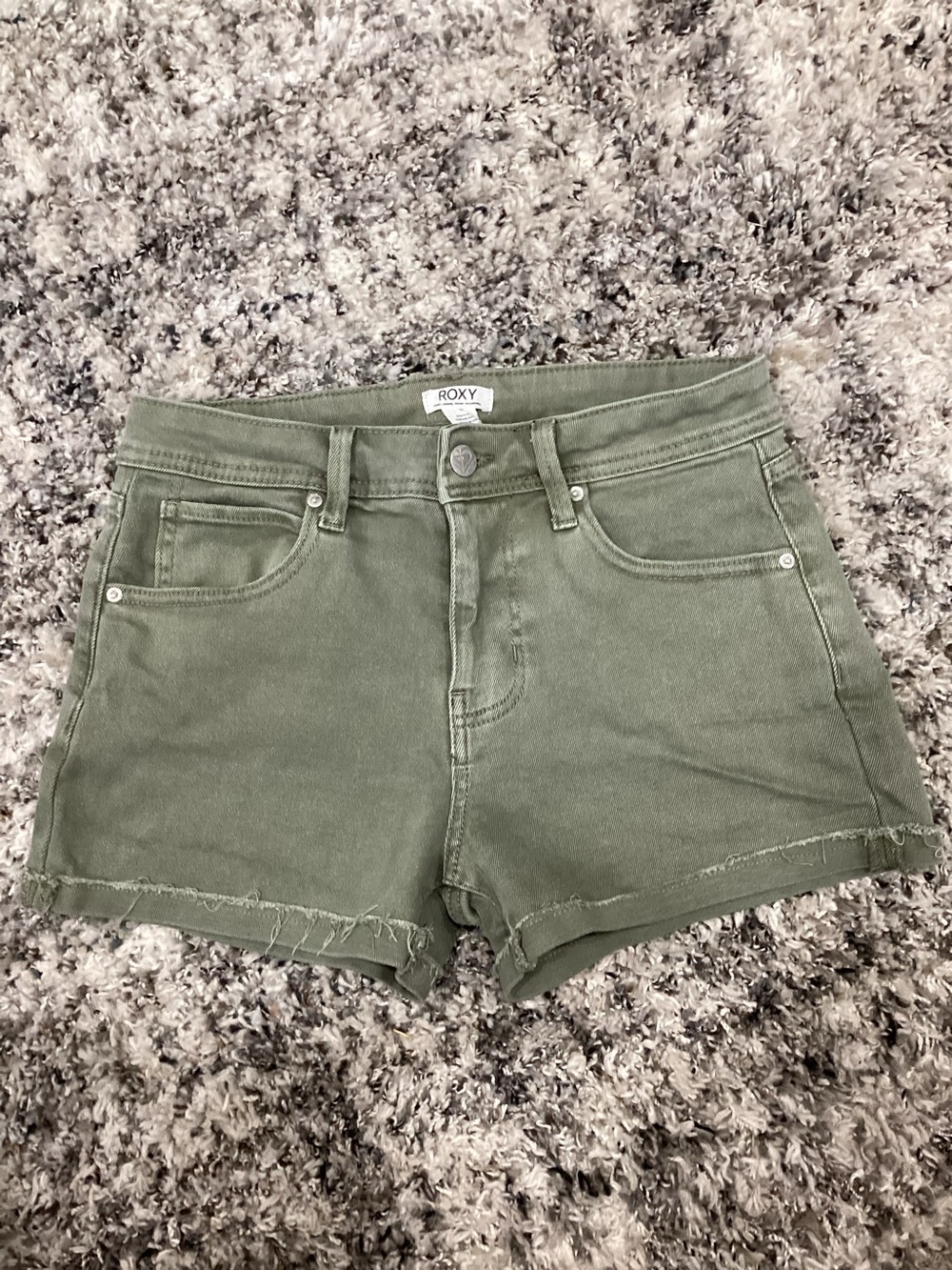 Roxy Olive Green Denim Cutoff Shorts
